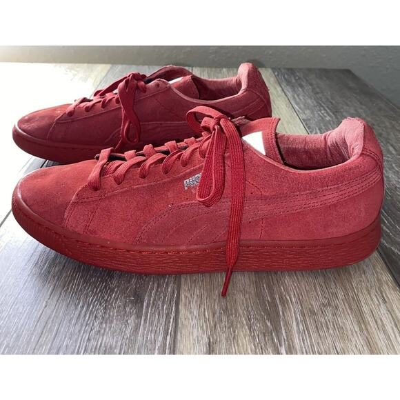 PUMA Suede Classic Mono Women's US Size 9.5 Iced High Risk Red Sneaker Shoes - Picture 5 of 10